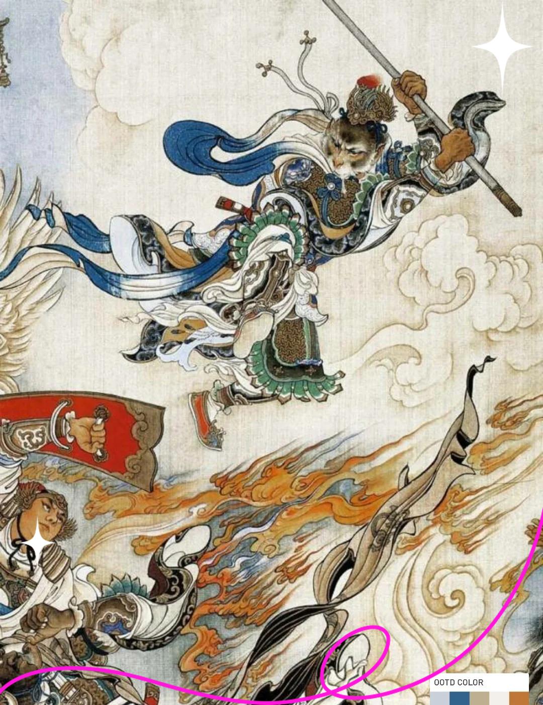 Sun Wukong the Monkey King wielding his golden staff